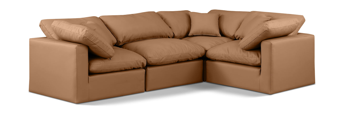 Indulge - Faux Leather 4 Piece Modular Corner Sectional