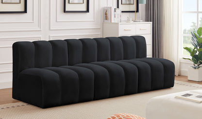 Arc - Velvet 3 Piece Modular Straight Sofa