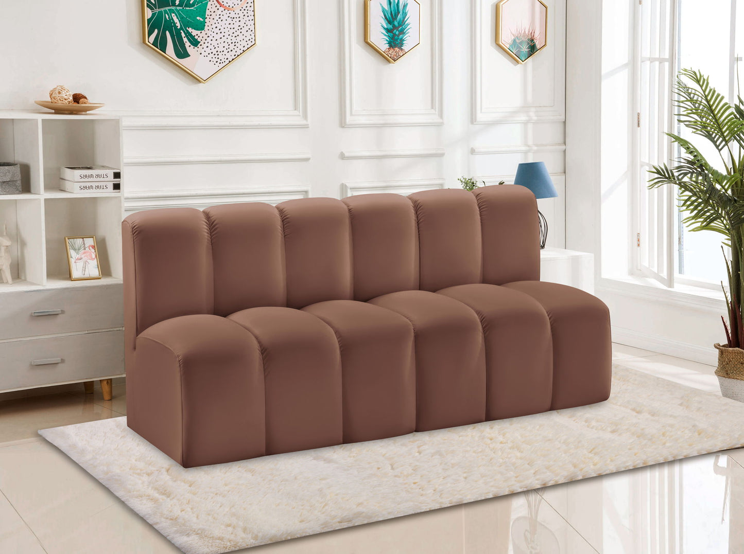 Arc - Faux Leather 2 Seats Modular Sofa