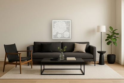 "Textured Elegance I" Hand-Painted Canvas In Frame - Neutral