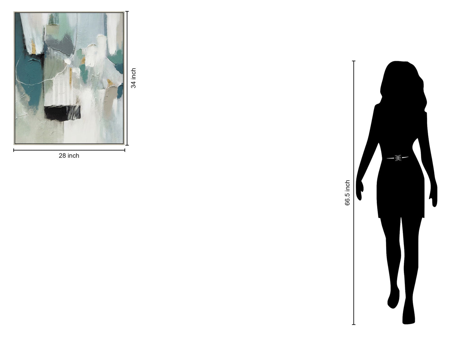 "Oceanic Whispers I" Hand-Embellished Canvas In Frame - Blue / Green / Neutral