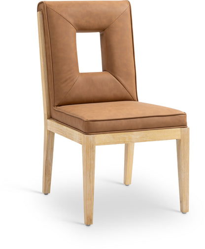Gwendolyn - Faux Leather Dining Side Chair With Natural Frame (Set of 2)