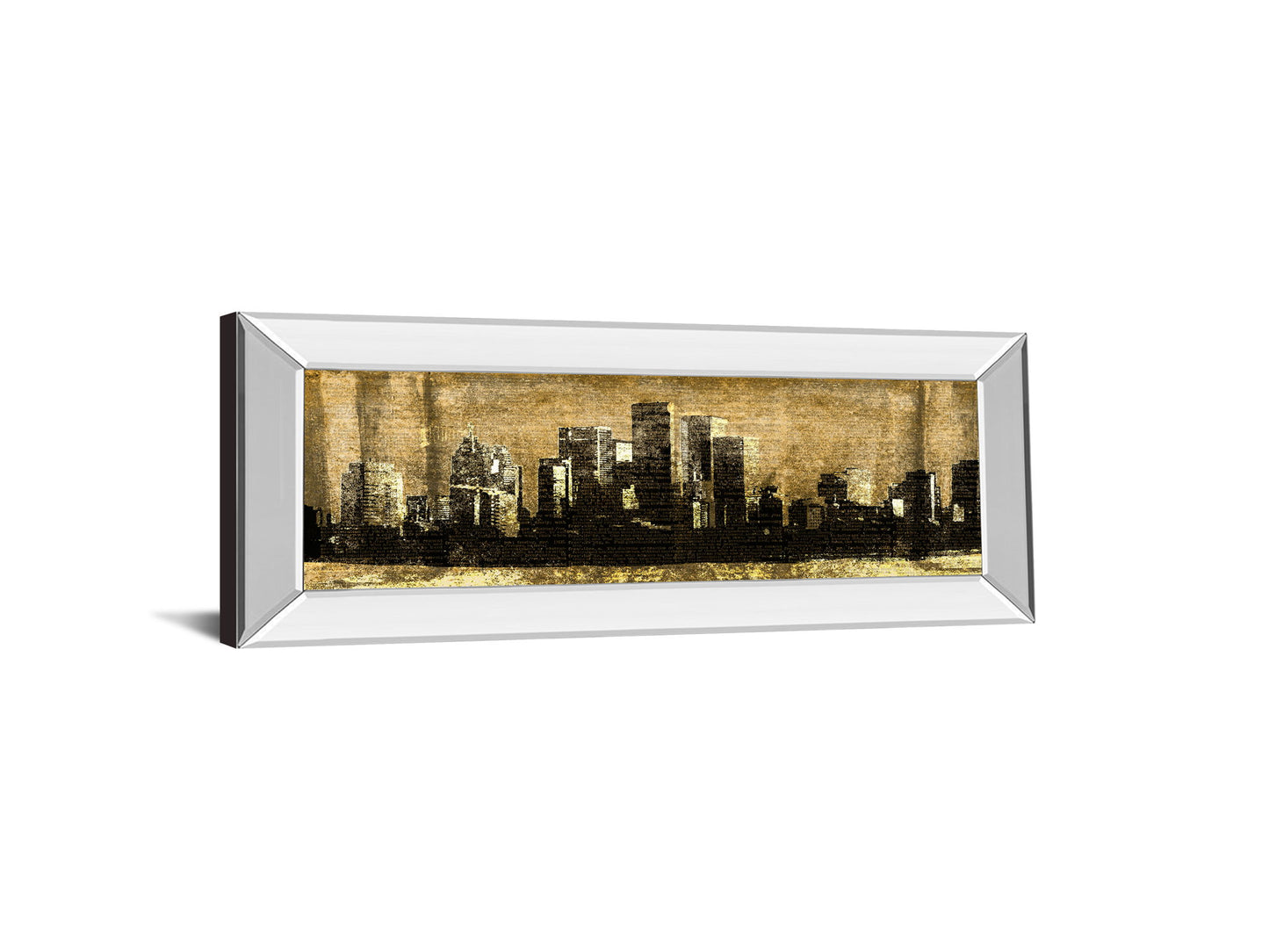 Defined City Il By Sd Graphic Studio - Mirror Framed Print Wall Art - Beige