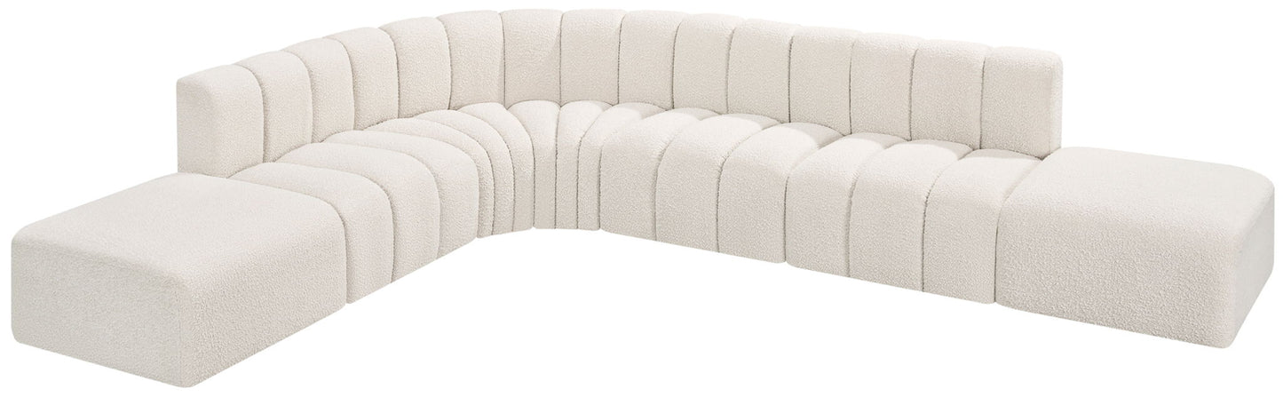 Arc - Boucle Fabric 7 Piece Corner Modular Sofa