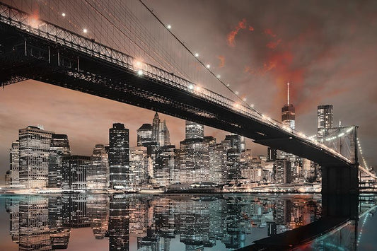 Nyc Reflection By Cad Design (Framed) - Dark Gray