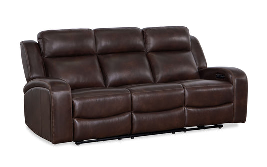 Logan - Top Grain Italian Leather Sofa P2 - Reddish Brown