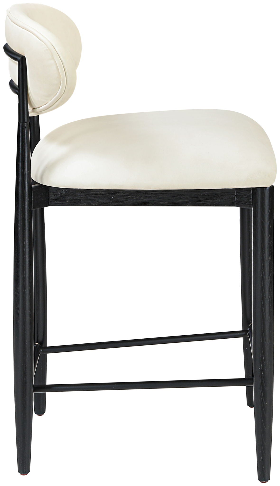 Riccio - Faux Leather Stool - Black Frame