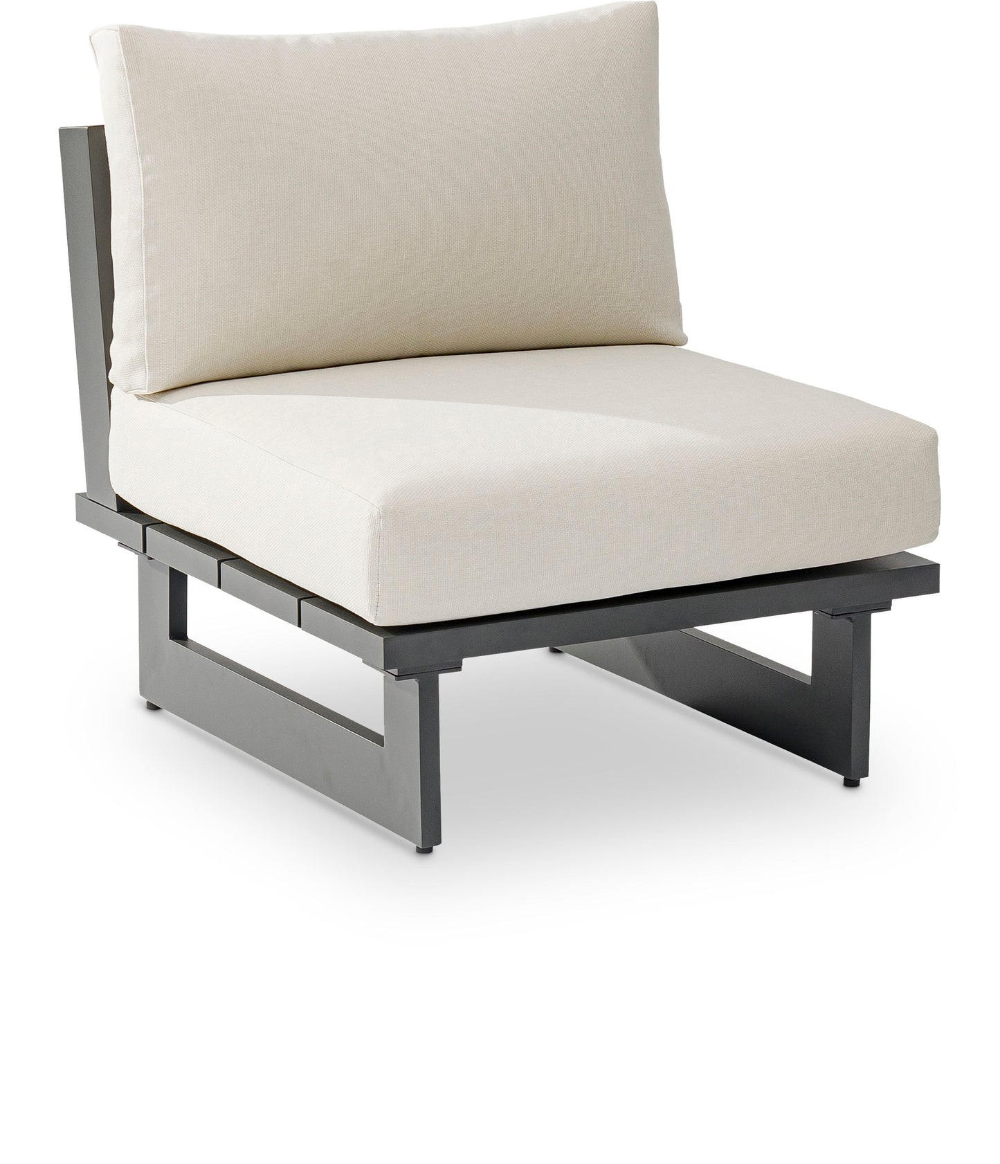 Maldives - Water Resistant Outdoor Patio Armless Chair With Gray Frame