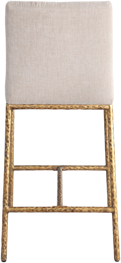 Reeves - Chenille Fabric Upholstered Counter Stool (Set of 2) - Gold Base
