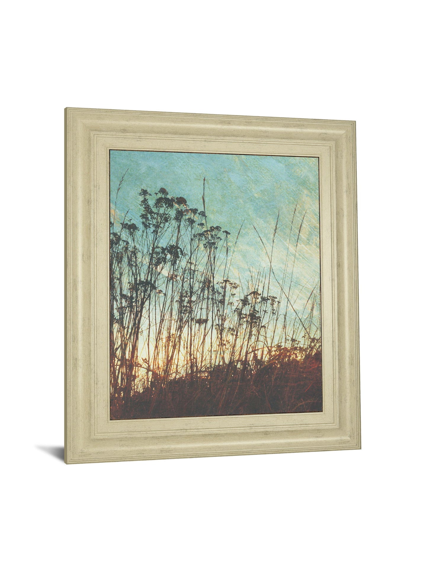 Wild Grass By Amy Melious - Framed Print Wall Art - Light Blue