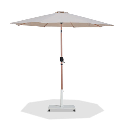 Fiji - Aluminum Patio Umbrella With Square White And Teak Base