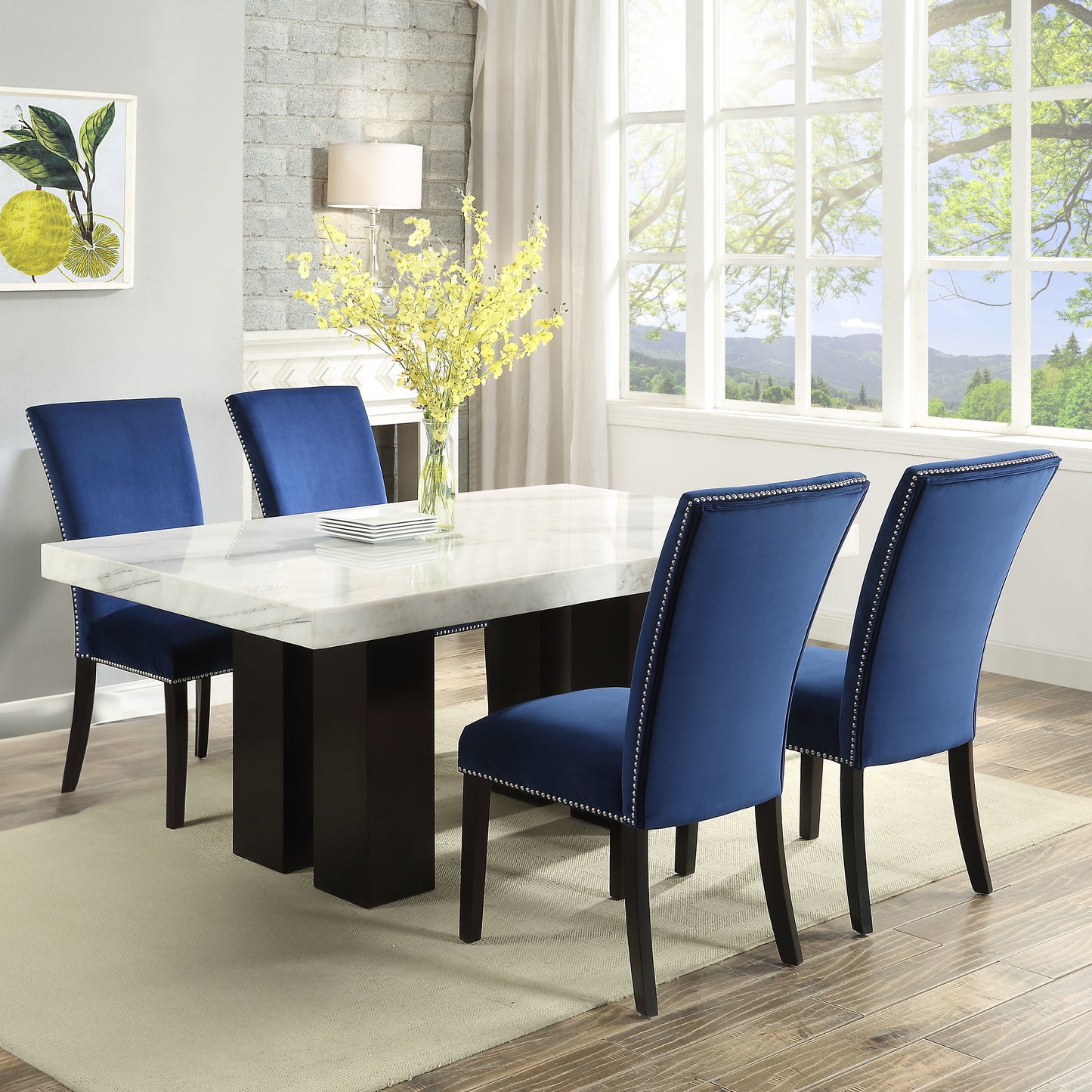 Camila - Rectangular Dining Set - White Top