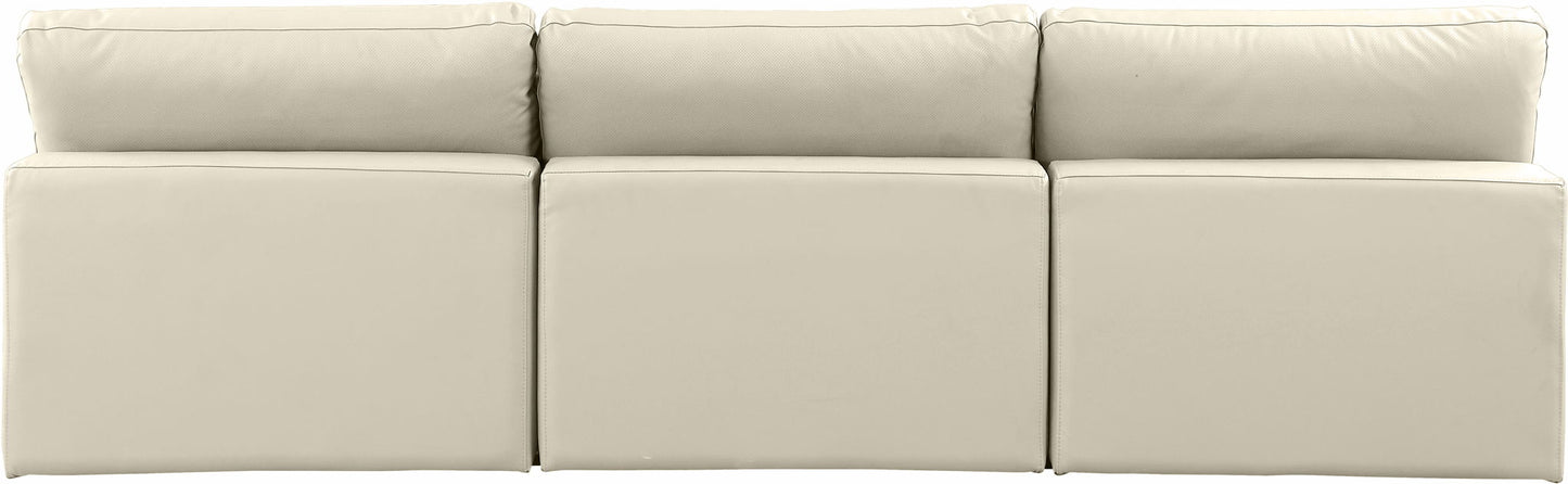 Comfy - Faux Leather Modular Armless Sofa 3 Seats