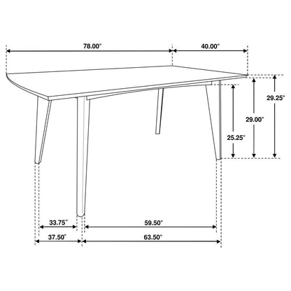 Malone - Mesa de comedor rectangular - Nogal oscuro