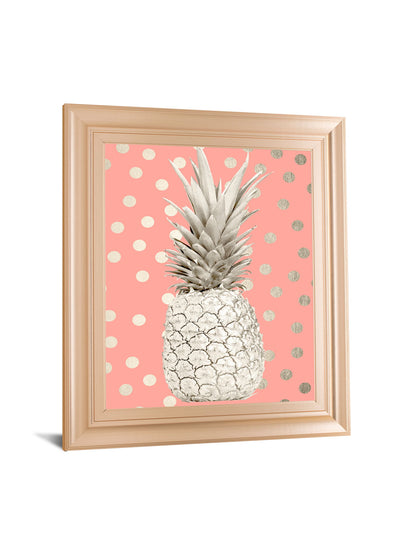 Pineapple On Polka Dots By Nature Magick - Framed Print Wall Art - Pink