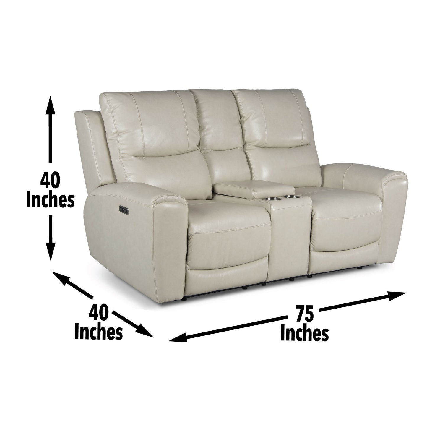 Laurel - Dual Power Console Loveseat