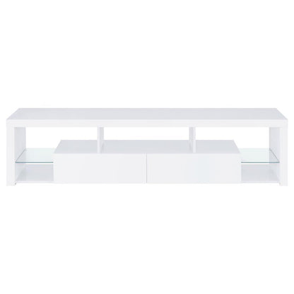 Jude - Mueble para TV de 71" con 2 cajones y estantes - Blanco brillante