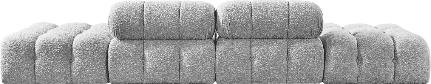 Ames - 4 Piece Boucle Upholstered Modular Sofa With 2 Backless Seats
