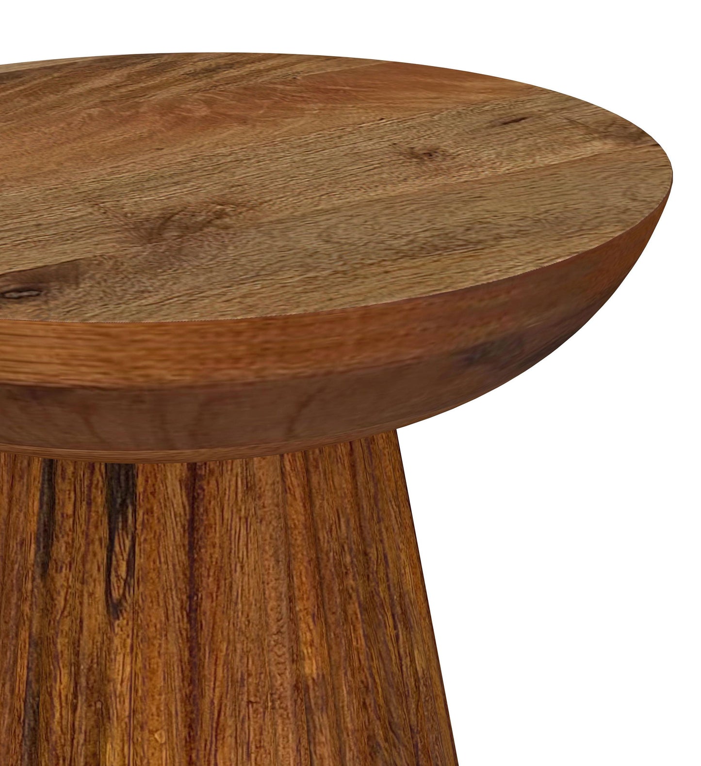 Aureo - Round Solid Wood Accent Side Table - Wild Honey