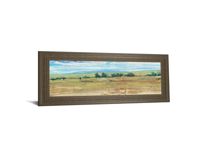 Distant Treeline Panel By Tim Otoole - Framed Print Wall Art - Light Brown