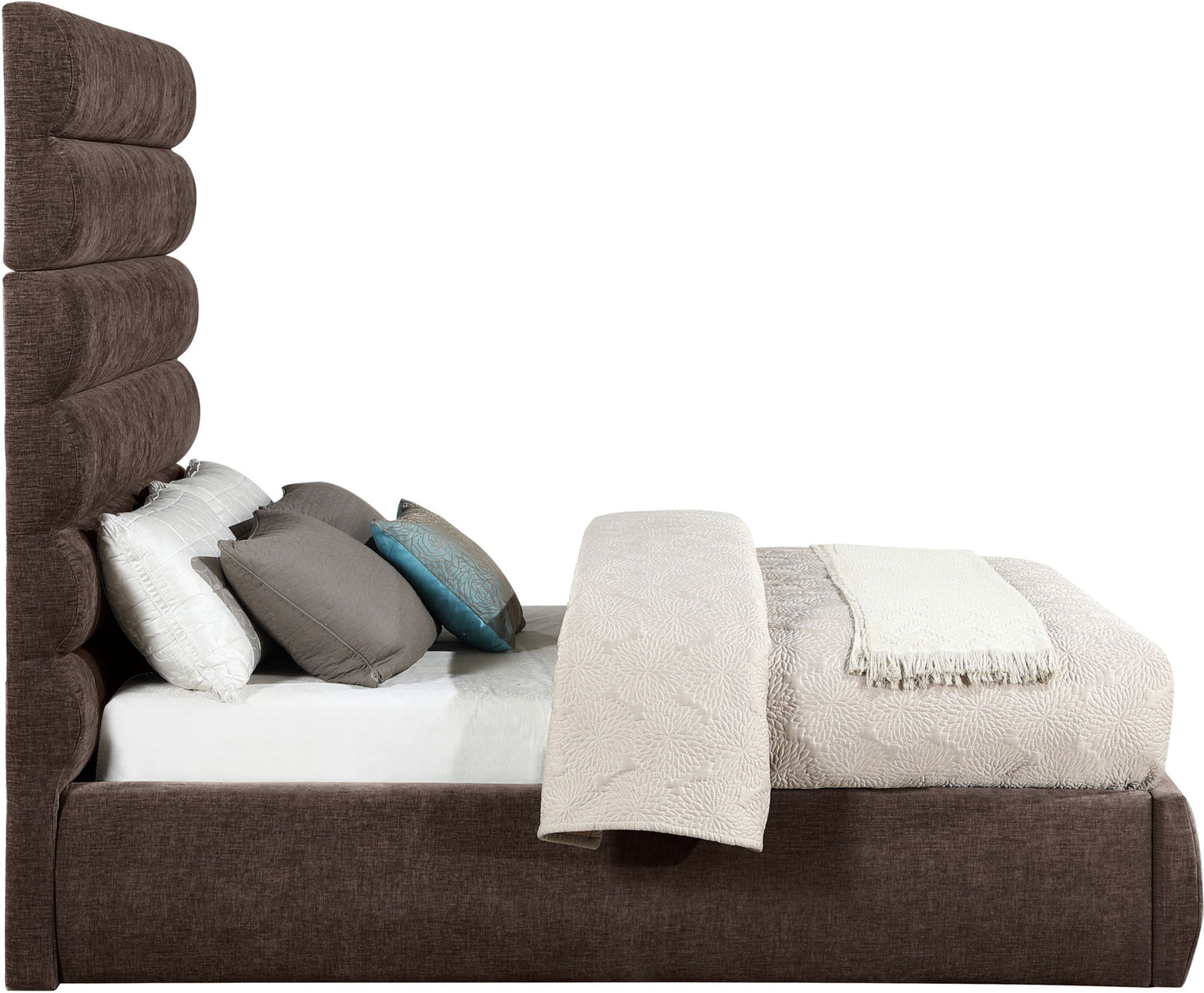 Adam - Chenille Fabric Bed With 70.5" Headboard