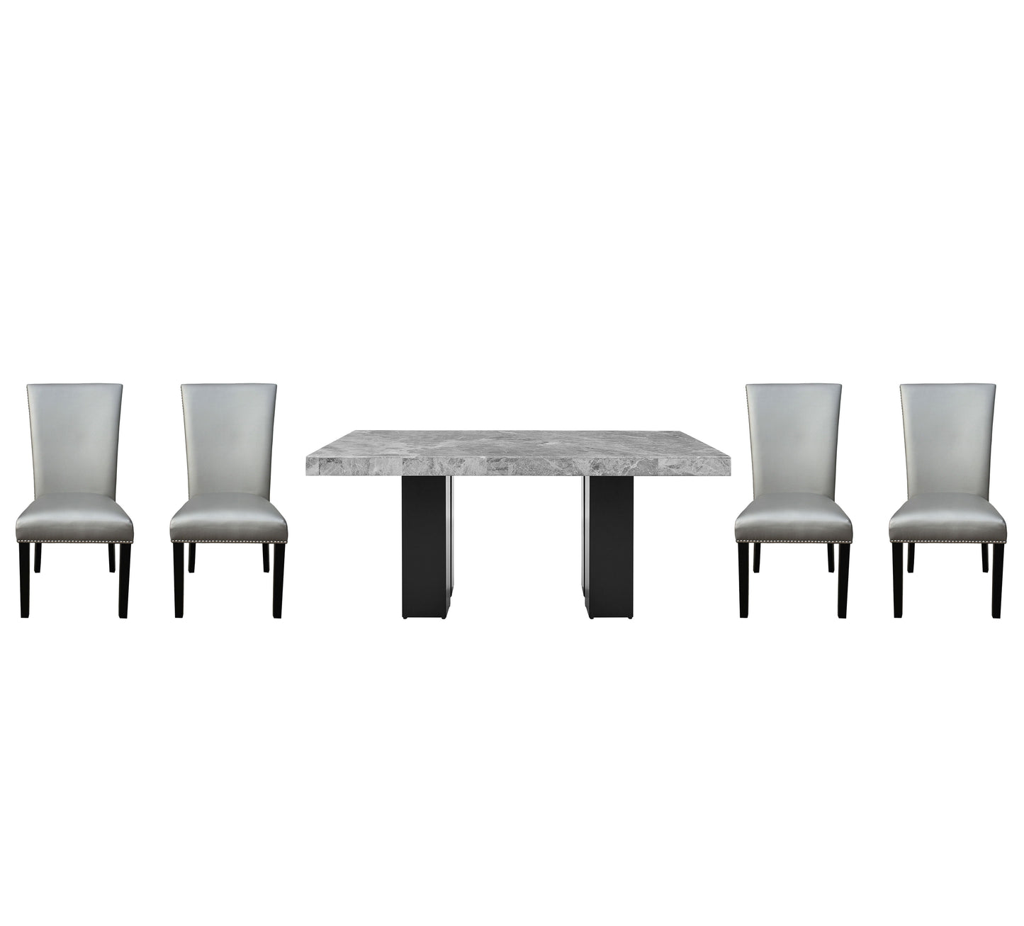 Camila - Rectangular Dining Set - Gray Top