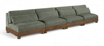 Turin - 4 Piece Fabric Upholstered Modular Armless Sofa