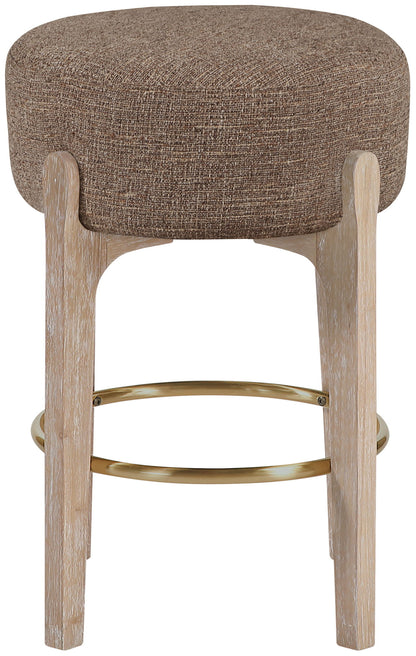 Torino - Backless Counter Stool With Brushed Natural Base (Set of 2)