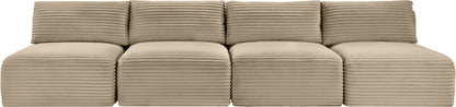 Shaggy - Fabric 4 Seat Modular Armless Sofa