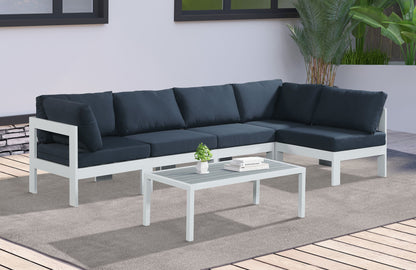 Nizuc - Outdoor Patio 5 Piece Modular Sectional With White Frame