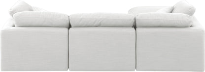 Indulge - Linen 4 Piece Modular Sectional With Chaise - White