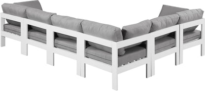 Nizuc - Outdoor Patio 6 Piece Modular Sectional With White Frame