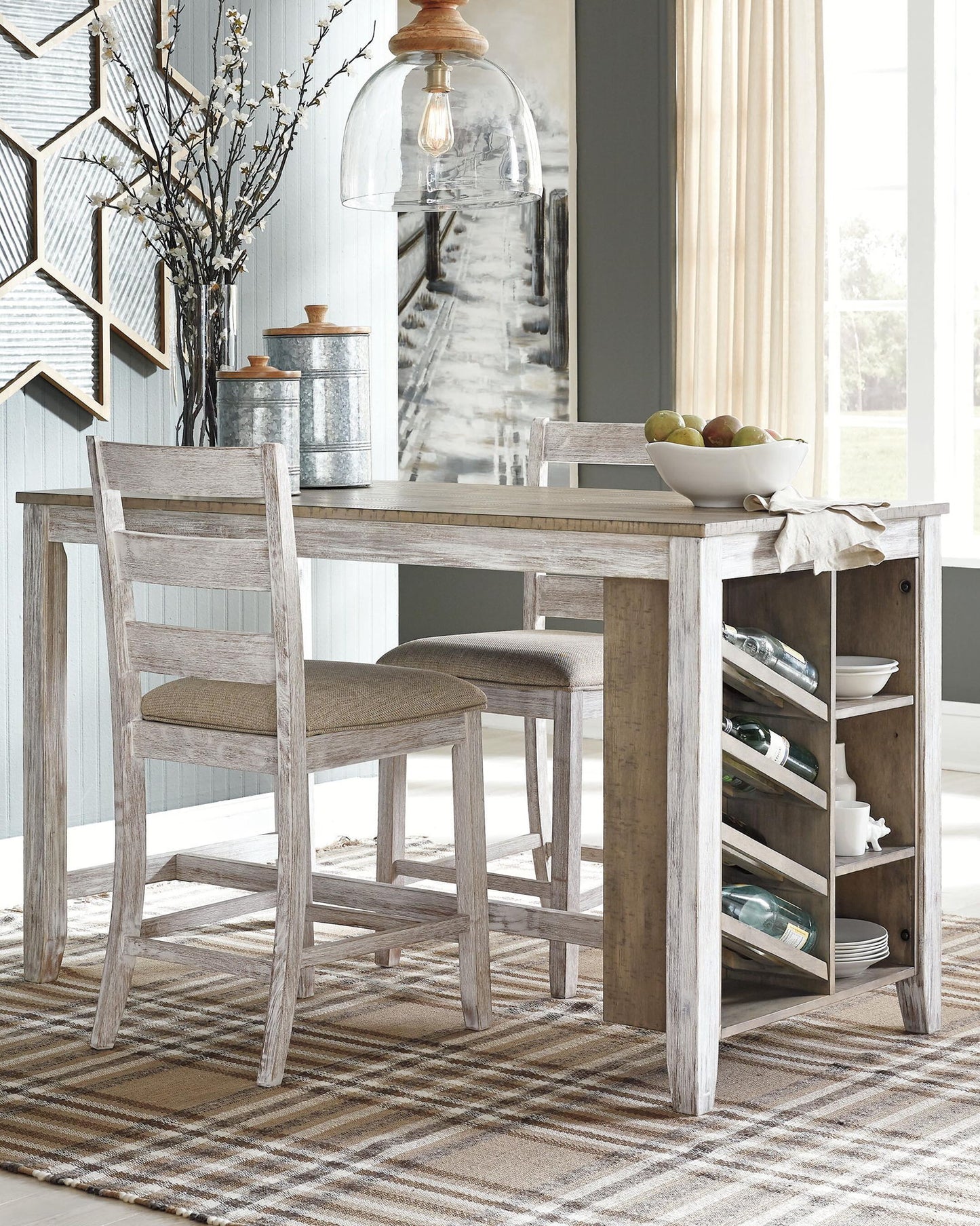 Skempton - Blanco - Mesa alta rectangular con almacenamiento