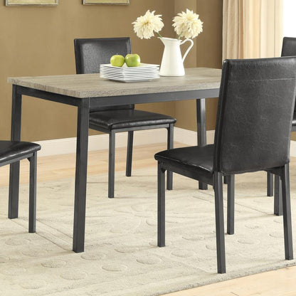 Garza - Mesa de comedor rectangular - Negro