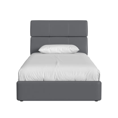 Valari - PU Twin Bed - Gray