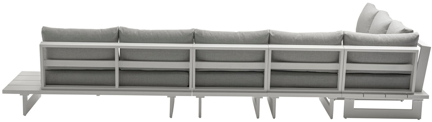 Maldives - 5 Piece Water Resistant Outdoor Patio Modular Sectional With White Base