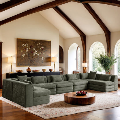 Stellar - 7 Piece Chenille Fabric Upholstered Modular Sectional