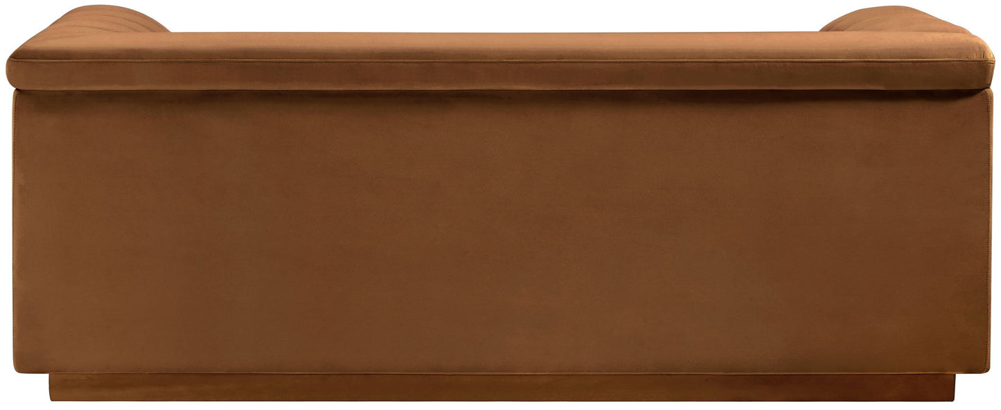 Cascade - Velvet Loveseat - Saddle