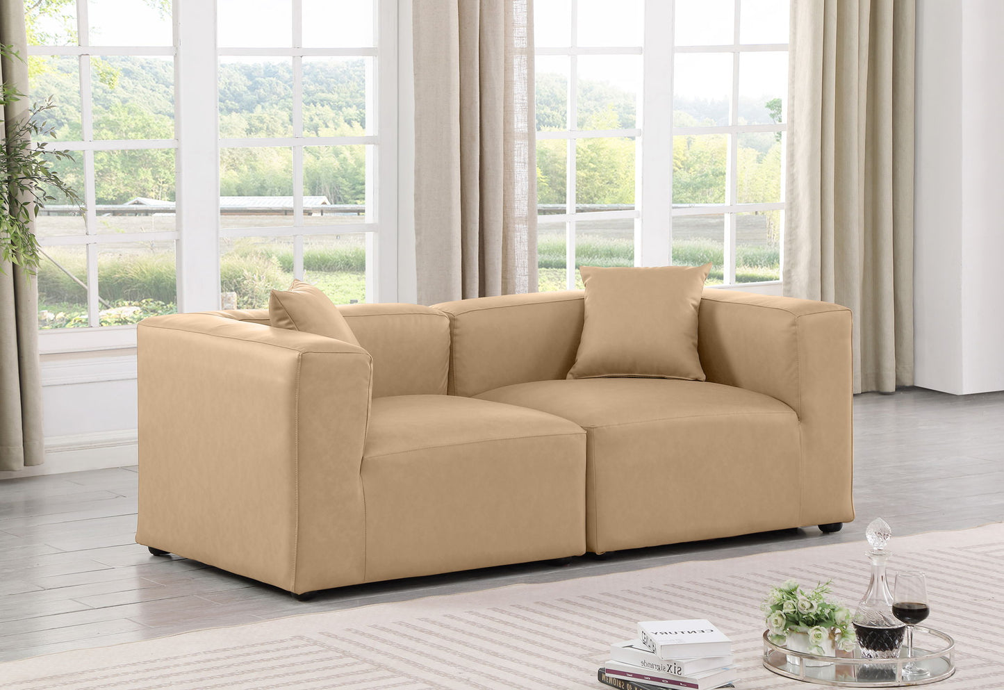 Cube - Modular 2 Piece Sofa - Tan