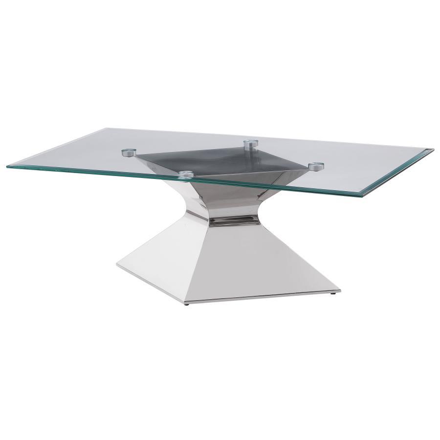 Jenny - Glass Top Stainless Steel Table