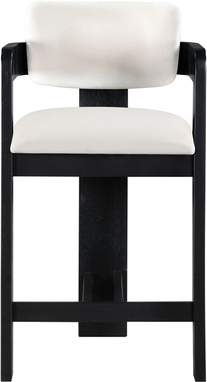 Sacha - Velvet Stool With Black Base