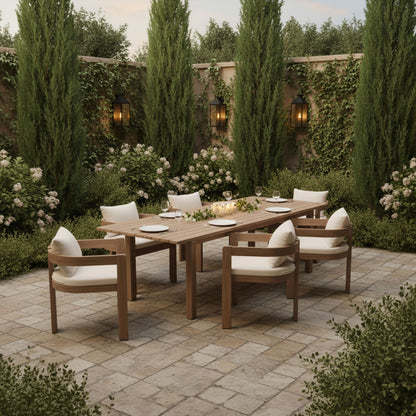 Newport - Acacia Wood 86.75" / 108" Outdoor Patio Dining Table - Natural