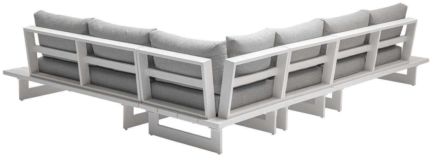 Maldives - 4 Piece Water Resistant Outdoor Patio Modular Sectional With White Base