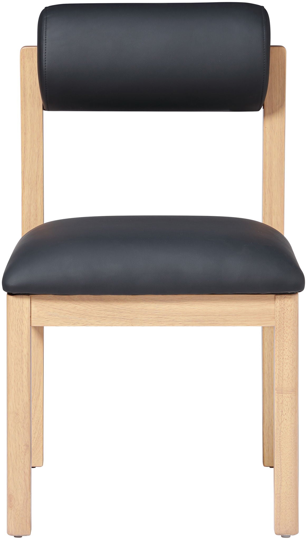 Roundhill - Faux Leather Dining Chair (Set of 2) - Natural Frame