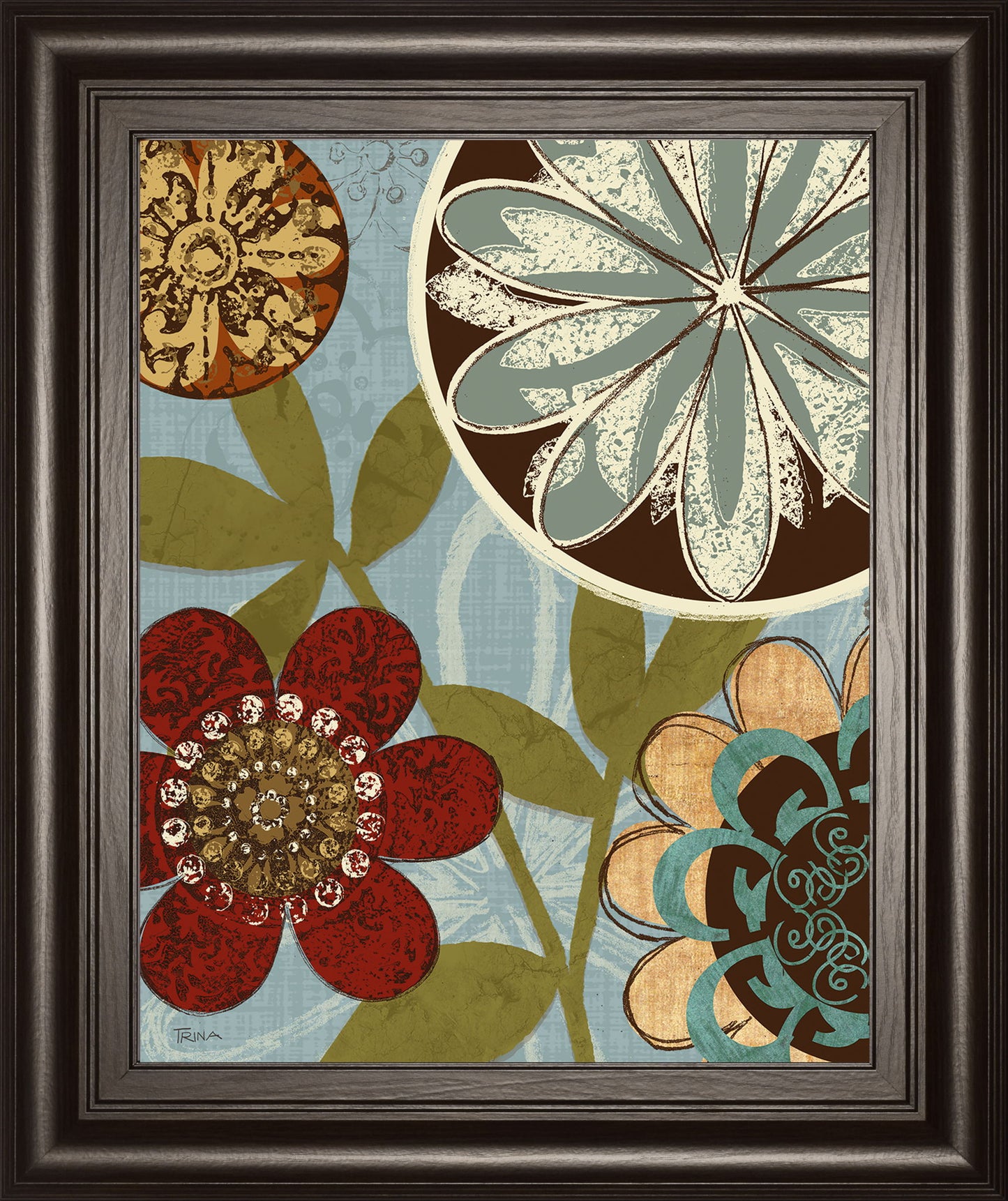 Persian Garden I By Katrina Craven - Framed Print Wall Art - Light Brown