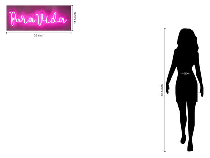 "Pura Vida" LED Neon On Acrylic - Pink