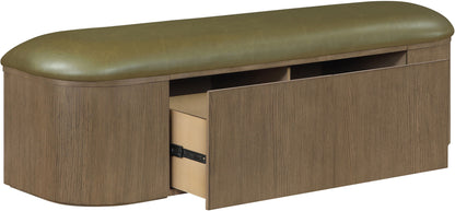 Velden - Upholstered Storage Bench With Stained Brown Base