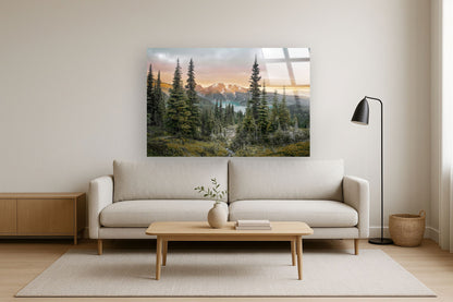 "Tranquil Peaks" Tempered Glass - Blue / Green