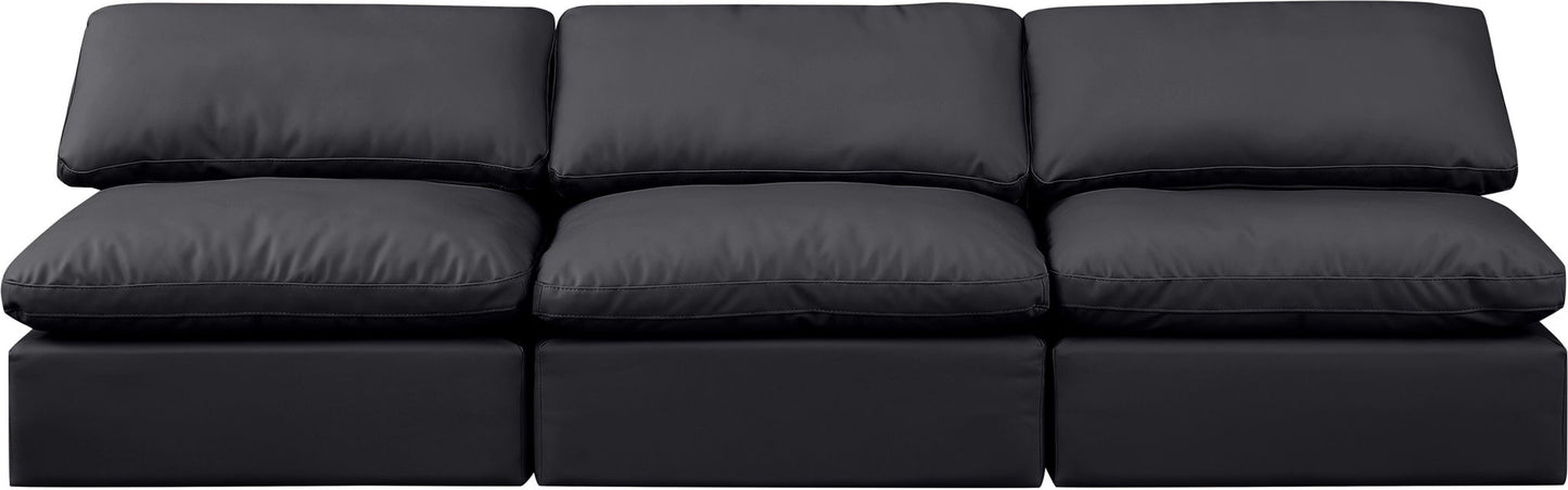 Indulge - Faux Leather 3 Seat Modular Armless Sofa