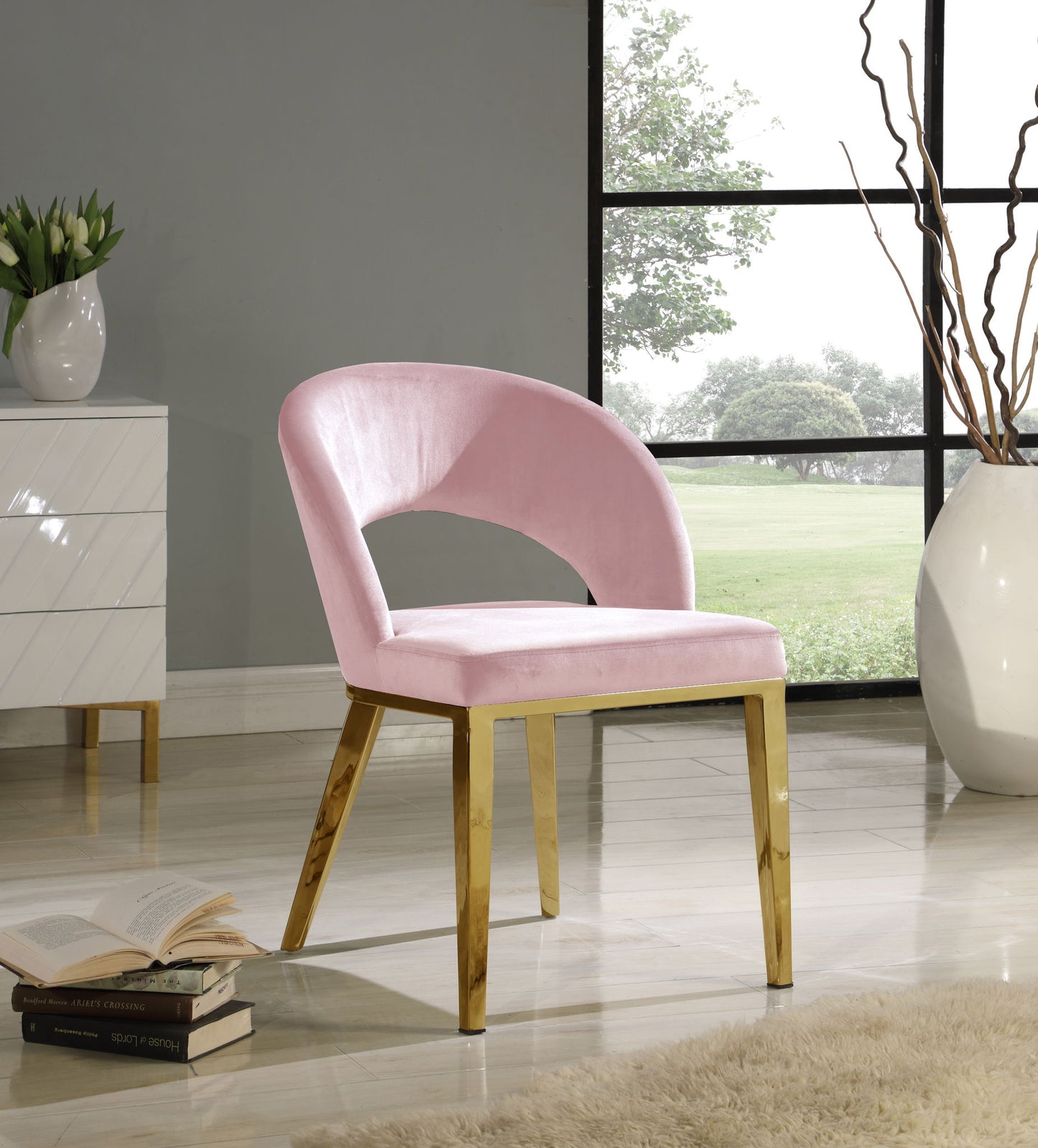 Roberto - Dining Chair with Gold Legs